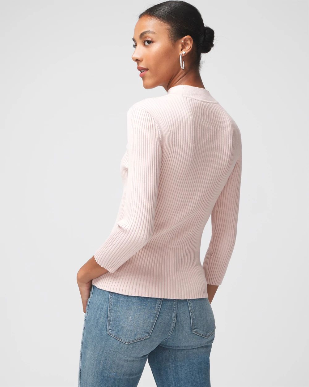 Cut out mock neck sweater hotsell